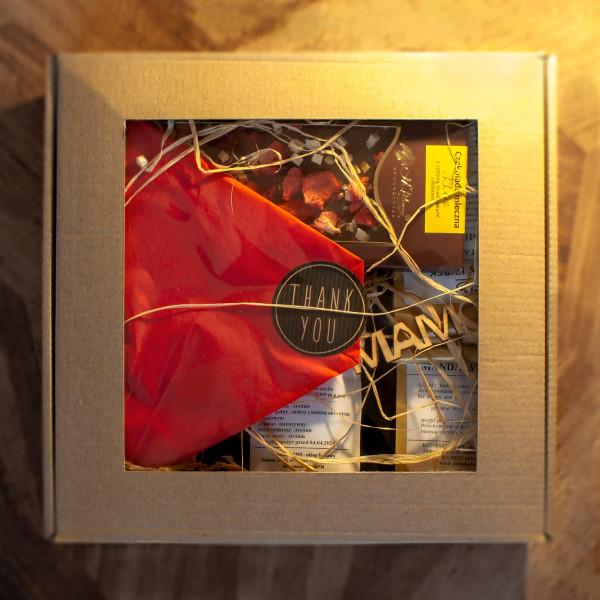 Zestaw Prezentowy - 2 Kawy, 2 Herbaty i Czekolada Artystyczna